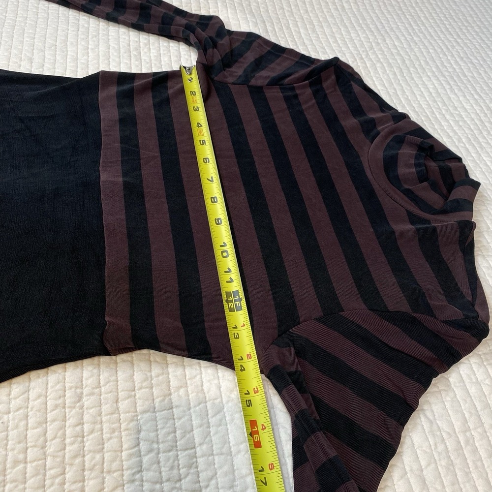BCBG Maxazria Striped Mockneck Dress XS Emo Twee Black Jersey Knit Long Sleeve - Picture 12 of 14
